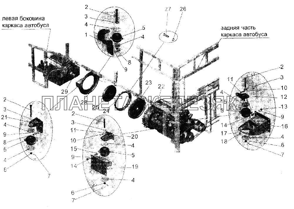 Установка силового агрегата МАЗ-104С